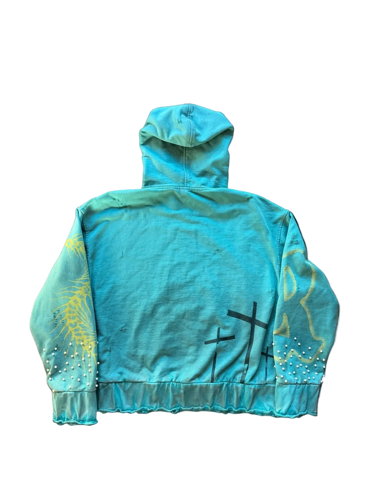 “Reborn Through Him” Distressed Hoodie